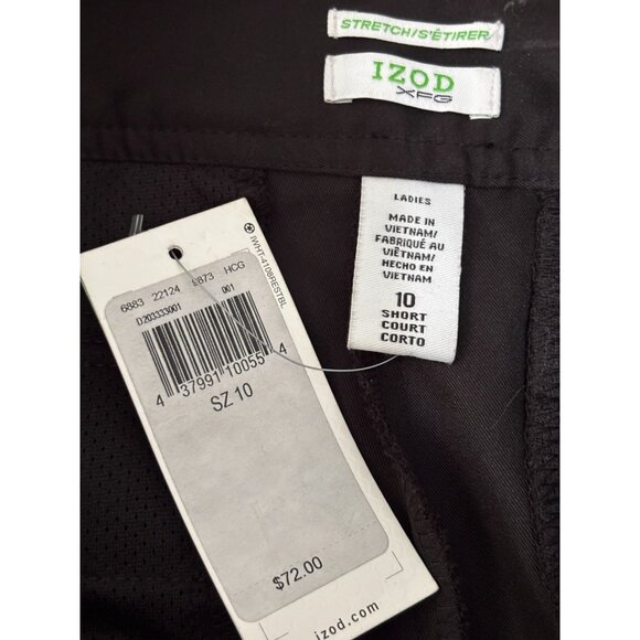 Izod XFG Womens Golf Pants Size 10 Black Stretch Microfiber UPF 50 NWT $72 - Picture 3 of 14